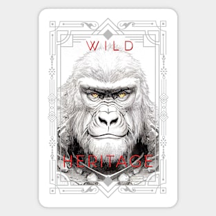 Gorilla Ape Wild Nature Illustration Line Epic Illustration Line Art Magnet